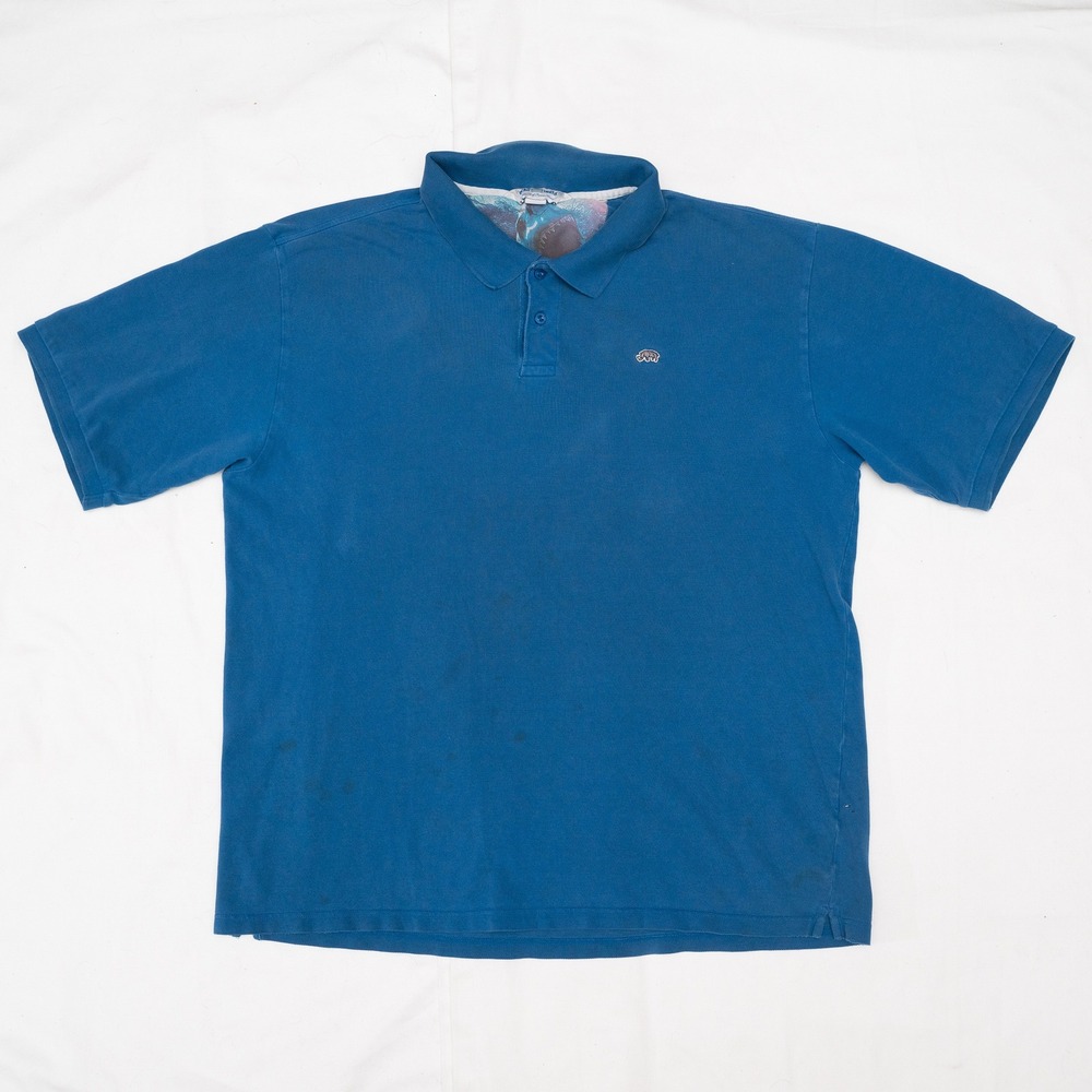 Vtg Y2k Ecko Unltd Mens Blue Polo Rhino Embroidered‎ Short Sleeve Shirt 2XL